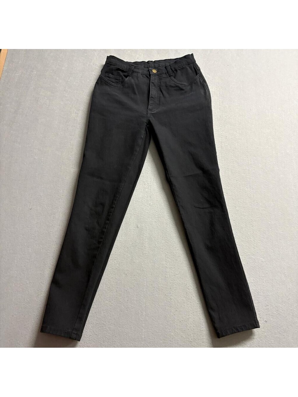 Vintage Farlow Paris Black Jeans Womens Size 5 High Rise Slim Leg Denim Pants